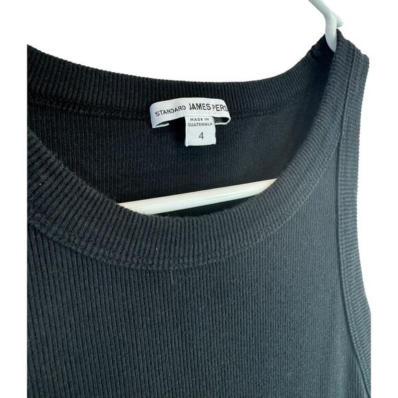 Standard James Perse Tank Top Women's Black Ribbed size 4 - Picture 3 of 5